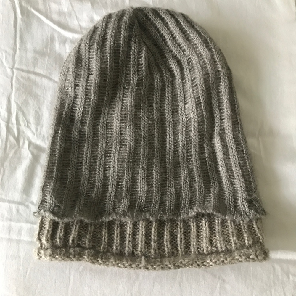 Silence + Noise Slouchy Beanie Gray / Tan